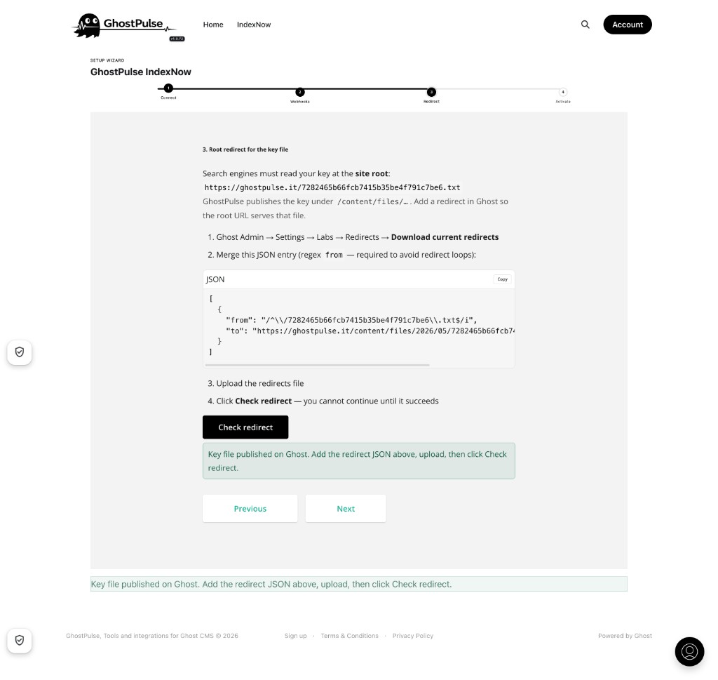 Redirect + verify preview